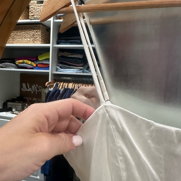 Zara White Satin Mini Dress - Picture 2 of 4